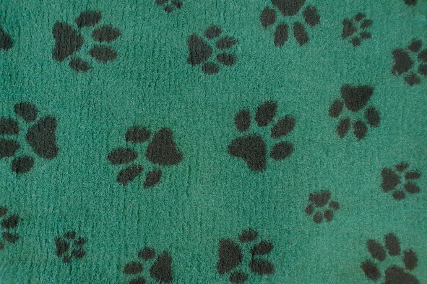 Vet Bed - Rubber Backed - Green with Black Designer Paws