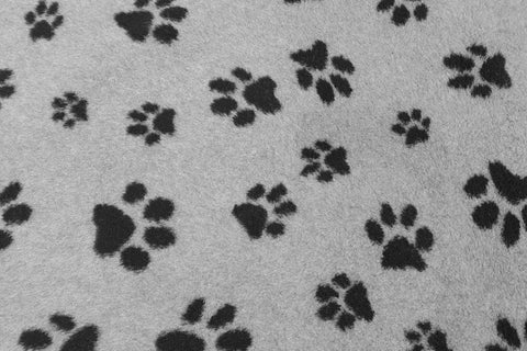 Vet Bed - Green Backed - Grey with Black Designer Paws