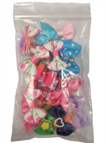 Single Assorted Groomers Bows - 20 Pack 