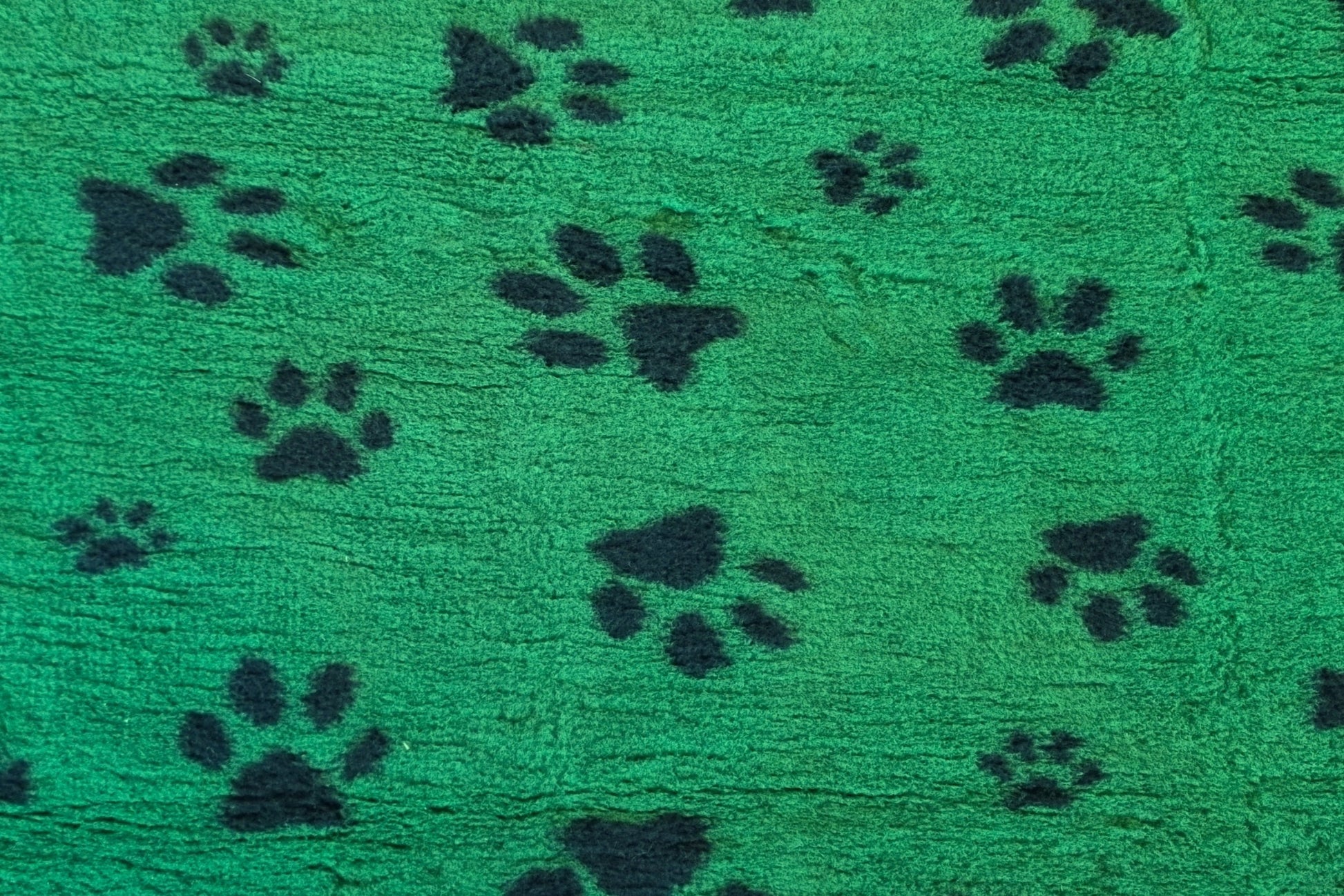 Vet Bed - Green Backed - Moss Green with Black Designer Paws