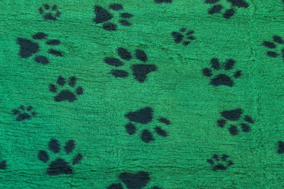 Vet Bed - Green Backed - Moss Green with Black Designer Paws