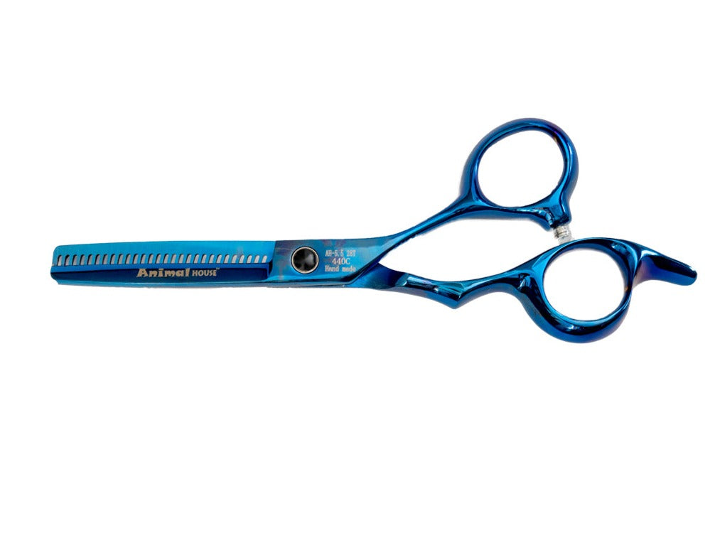 Animal House Prof. Series 5.5" Single Sided 28 Tooth Thinning Shear - BLUE (WH)