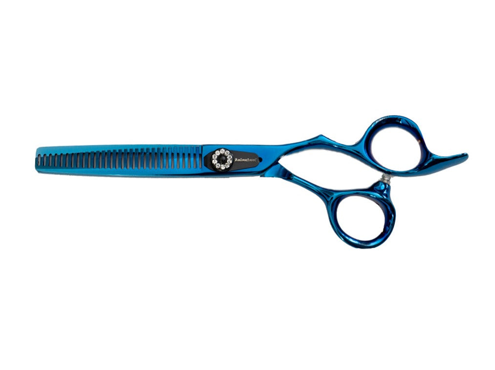 ANIMAL HOUSE PROFESSIONAL SERIES SHEAR - 6.5" SINGLE SIDED 30 TOOTH THINNING SHEAR - BLUE (LEFT HANDED)