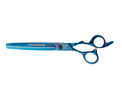 ANIMAL HOUSE PROFESSIONAL SERIES SHEAR - 8" SINGLE SIDED 24 TOOTH THINNING (BLENDER) SHEAR - BLUE (LEFT HANDED)