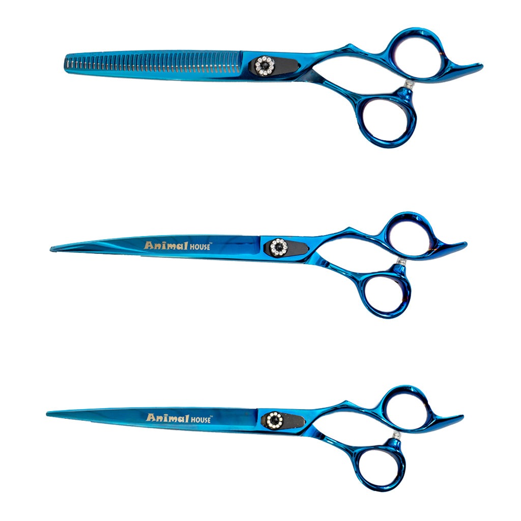 Animal House Prof. Series 7.5” 3 Piece Kit with 40 Tooth Thinner - BLUE (WH)