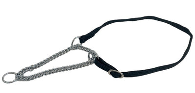 Animal House Half Check Nylon Martingale Show Collar – Black