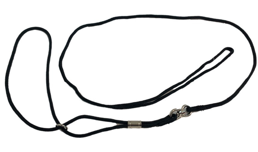 Animal House Nylon Martingale Style Swivel Show Lead with Push Down – 5mm x 48" (120cm) - Black