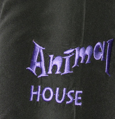 Animal House Grooming Jacket - Black with Purple Trim