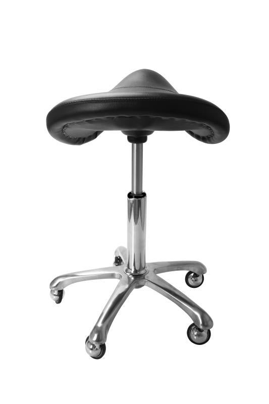 GROOMER'S SADDLE/BRONCO STOOL WITH CASTER WHEELS