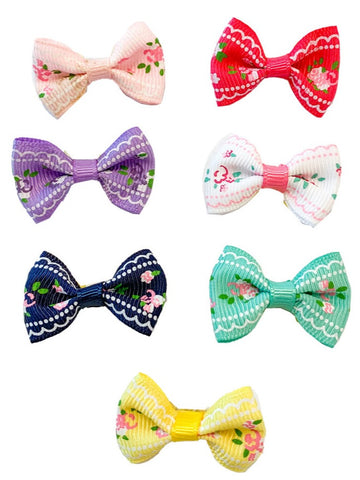 Bows with Flowers and Arched Border – 50 Pack