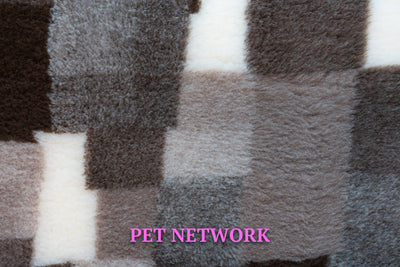 Vet Bed - Green Backed - Cream, Mink and Chocolate Rectangles