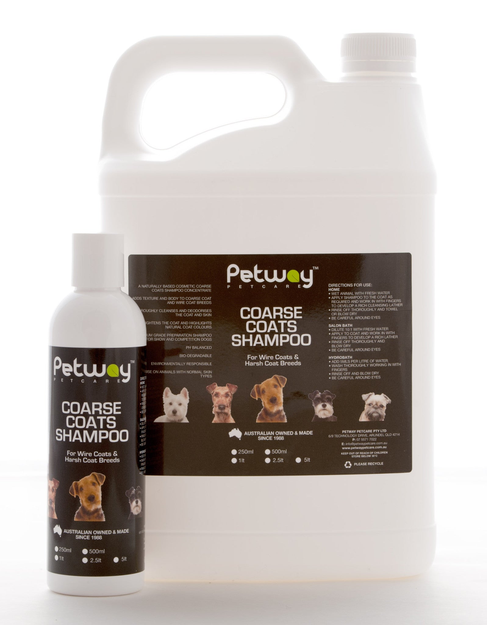 Petway Petcare Coarse Coats Shampoo - Assorted Sizes (WH)