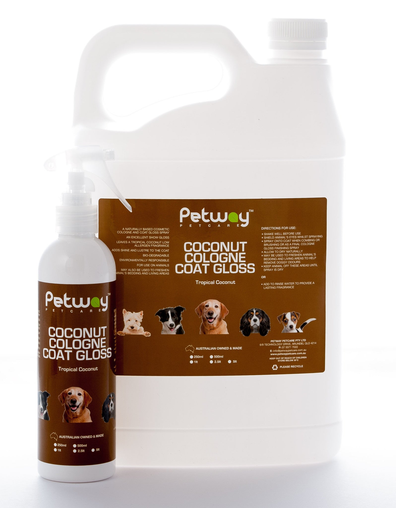 Petway Petcare Coconut Cologne Coat Gloss - Assorted Sizes (WH)