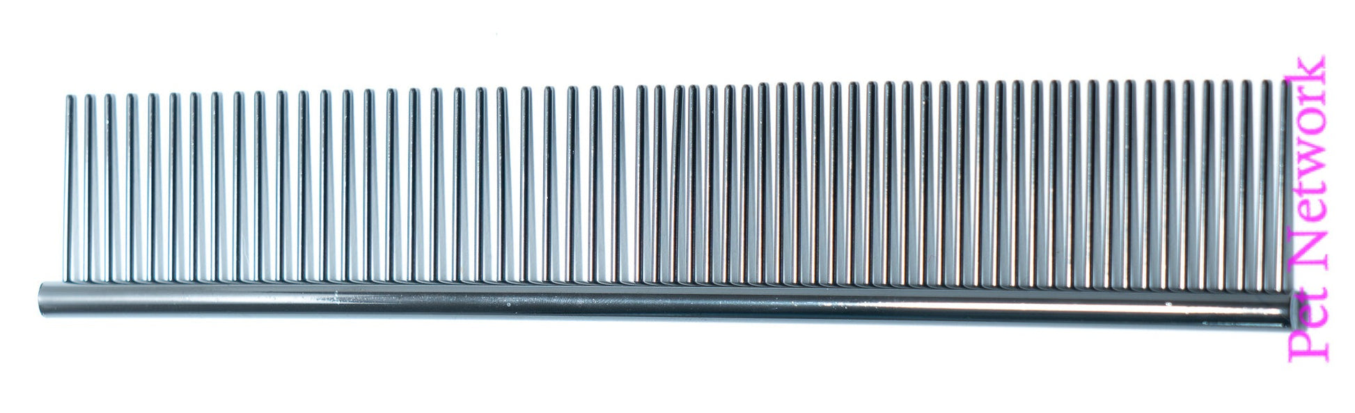 METALLIC ROUND BACK MEDIUM/COARSE DOG COMB 7.5" - Grey