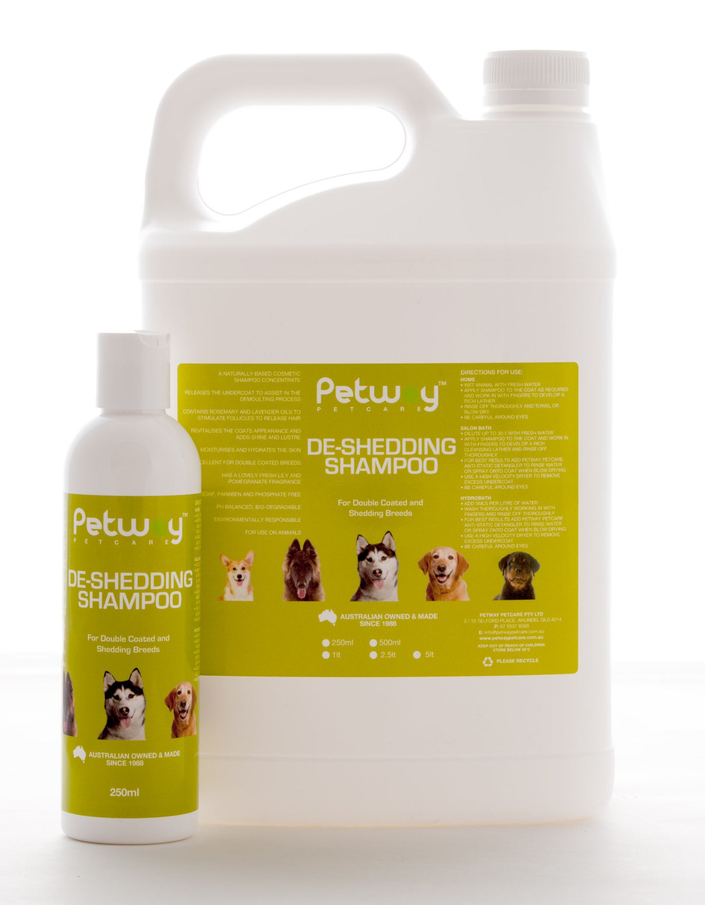 Petway Petcare De-shedding Shampoo - Assorted Sizes (WH)