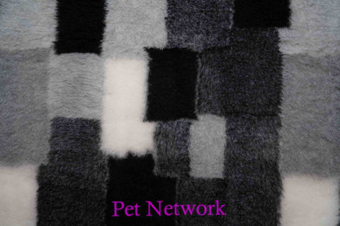 Vet Bed - Green Backed - Black, White and Grey Rectangles