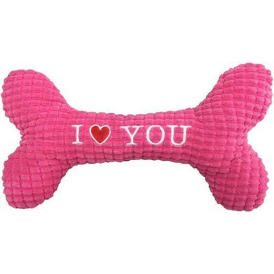 Plush I Love You Bone 10" Dog Toy