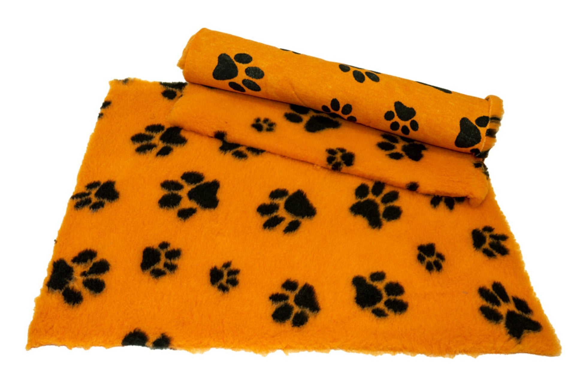 No Backing - Vet Bed - Orange with Black Designer Paws