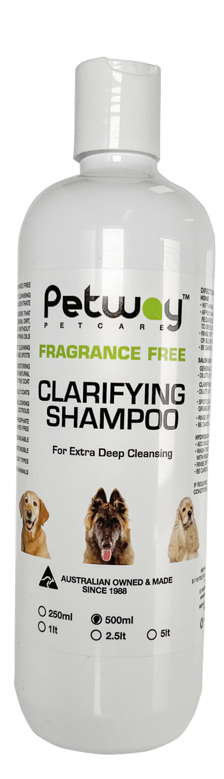 Petway Petcare Fragrance Free Clarifying Shampoo Assorted Sizes