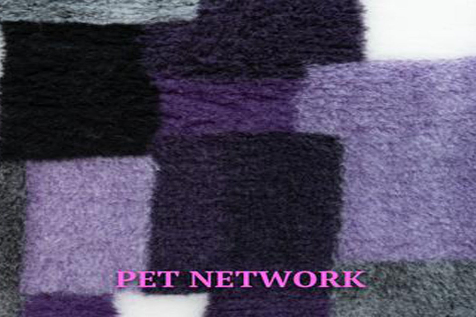 Vet Bed - Rubber Backed - Purple, White and Black Rectangles