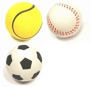 3 PACK BOUNCING SPONGE BALLS - 6CM -  SOCCER, TENNIS & BASE BALL