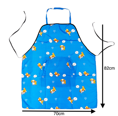 Grooming Apron - Waterproof - Blue with Puppy Dreaming of Bones