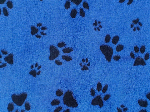No Backing - Vet Bed - Blue with Black Designer Paws