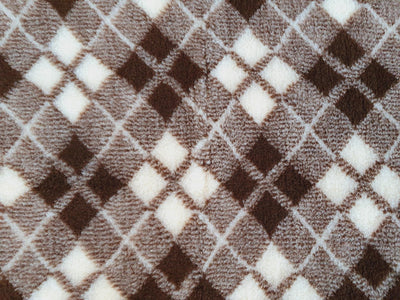 Vet Bed - Rubber Backed - Chocolate with Cream Diamonds