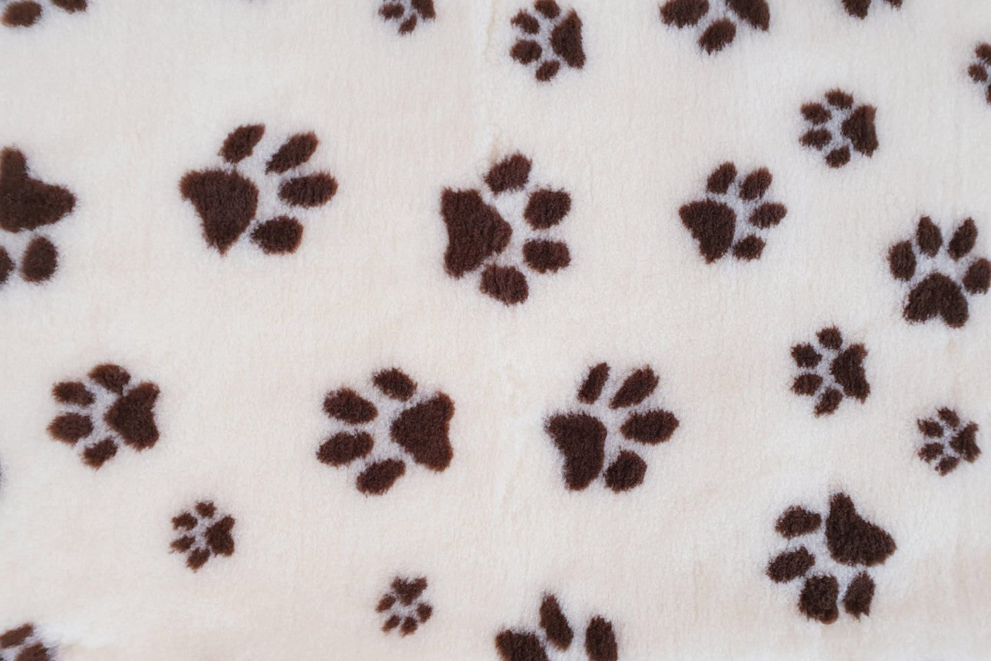 Vet Bed - Rubber Backed - Cream with Chocolate Designer Paws