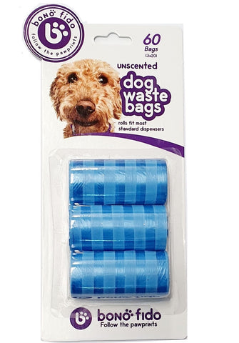 Bono Fido Dog Waste Poo Bag 3 Roll Pack Assorted Colours